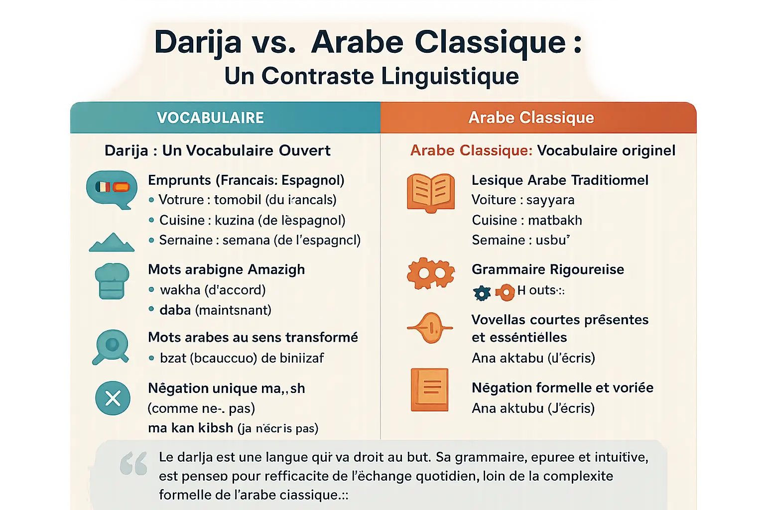 Darija vs arabe classique