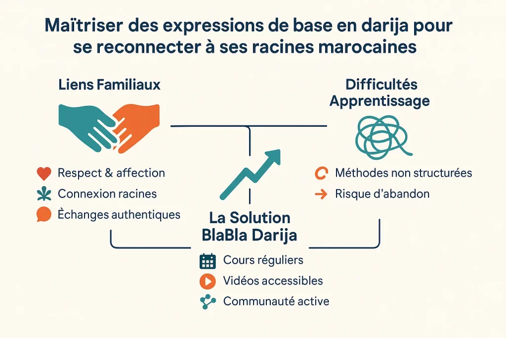 graphique qui représente l'importance de maitriser les expression de darija marocain comme par exemple de rien en arabe marocain