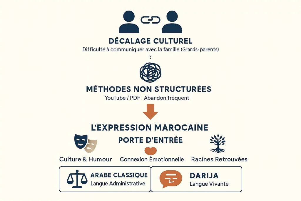 schema  sur l importance des expressions marocaines a connaitre pour ne pas subir de décalage avec les marocains