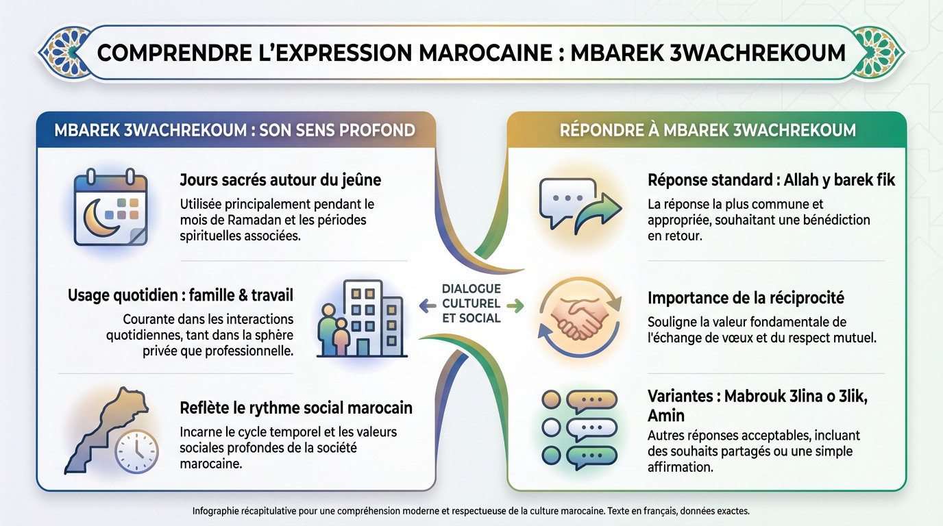 Explication de l'expression marocaine Mbarek 3wachrekoum pour le Ramadan