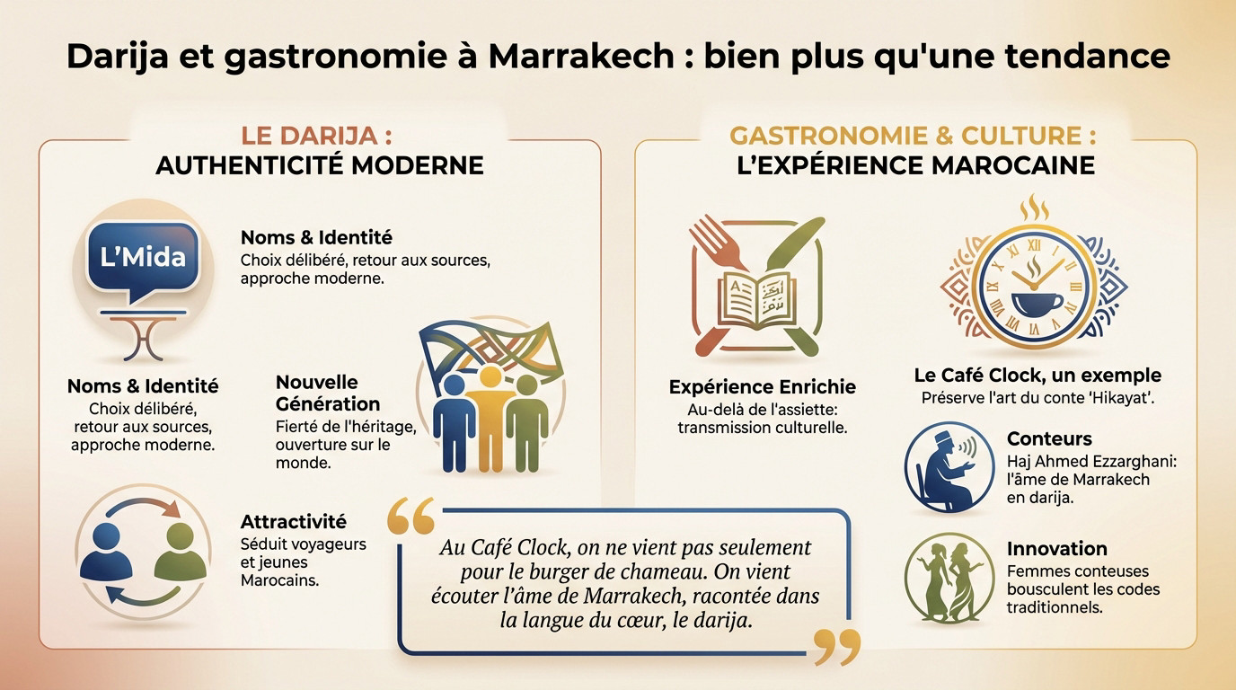 Ambiance moderne et traditionnelle dans un restaurant à Marrakech