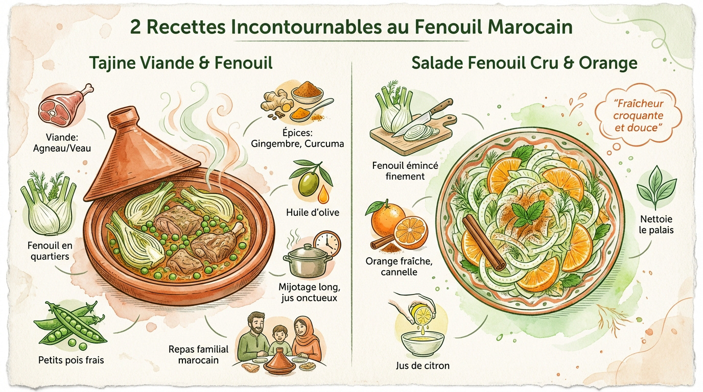 Tajine marocain au besbas et salade de fenouil à l'orange