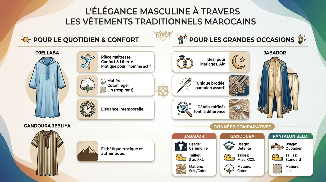 Homme portant une tenue traditionnelle marocaine élégante