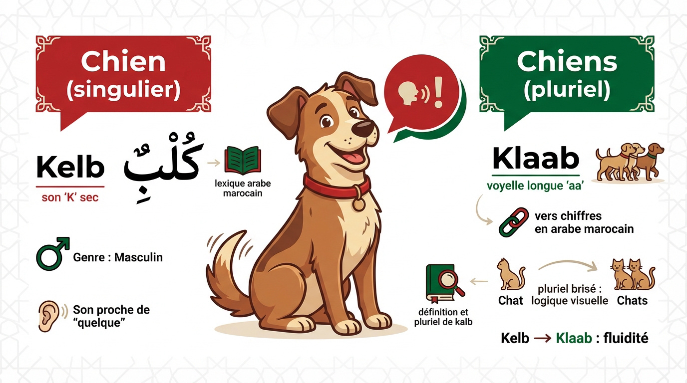 Chien domestique au Maroc pour apprendre le vocabulaire darija