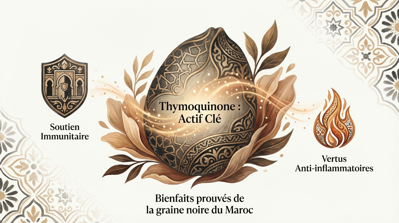 Graines de nigelle et huile de cumin noir pour le soutien immunitaire