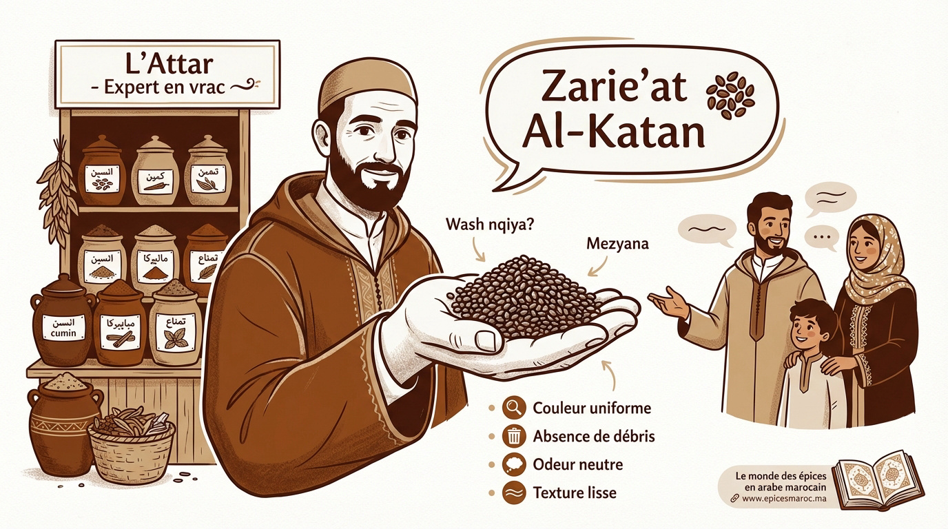 Graines de lin brunes de haute qualité chez un herboriste marocain