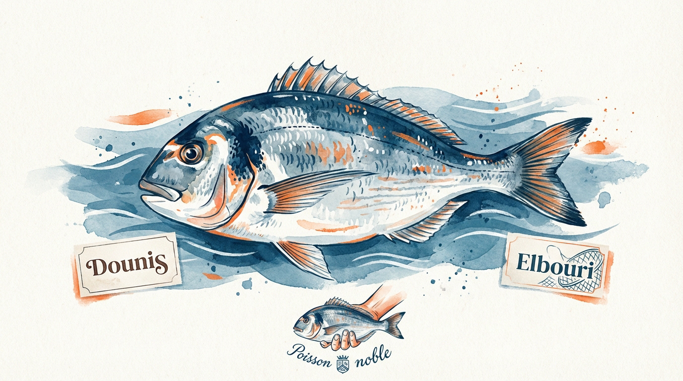 Une dorade royale fraîchement pêchée prête à être cuisinée au Maroc