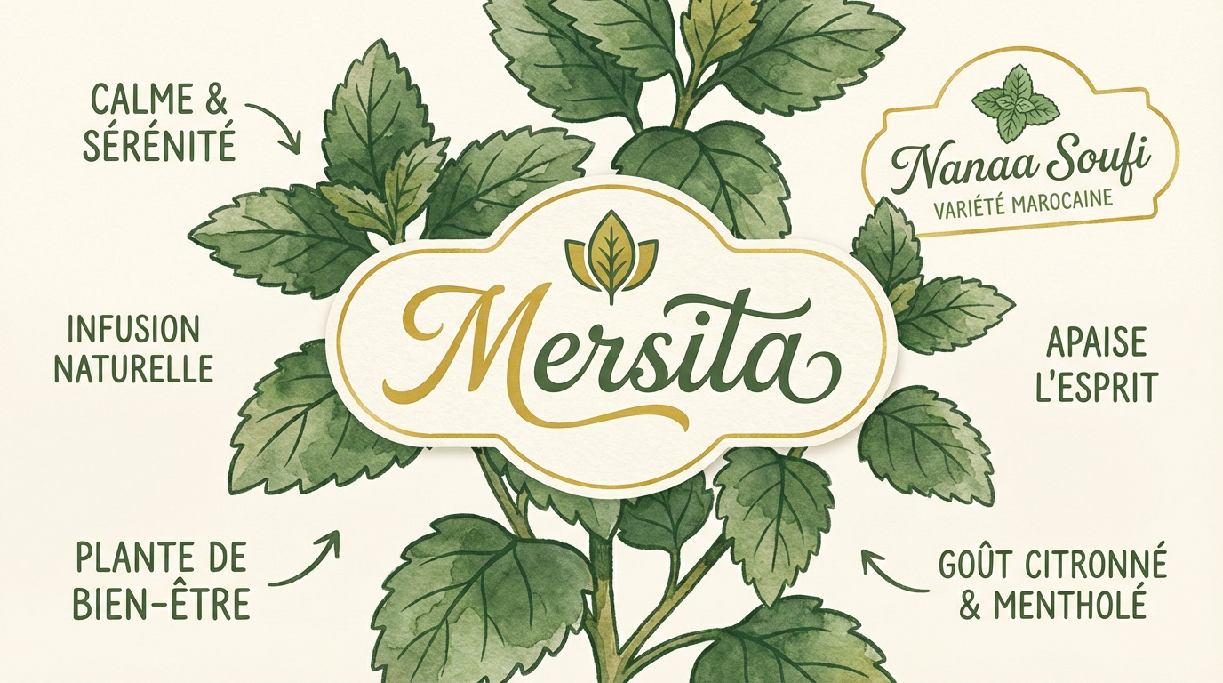 Plante de mélisse fraîche appelée Mersita ou Nanaa Soufi au Maroc