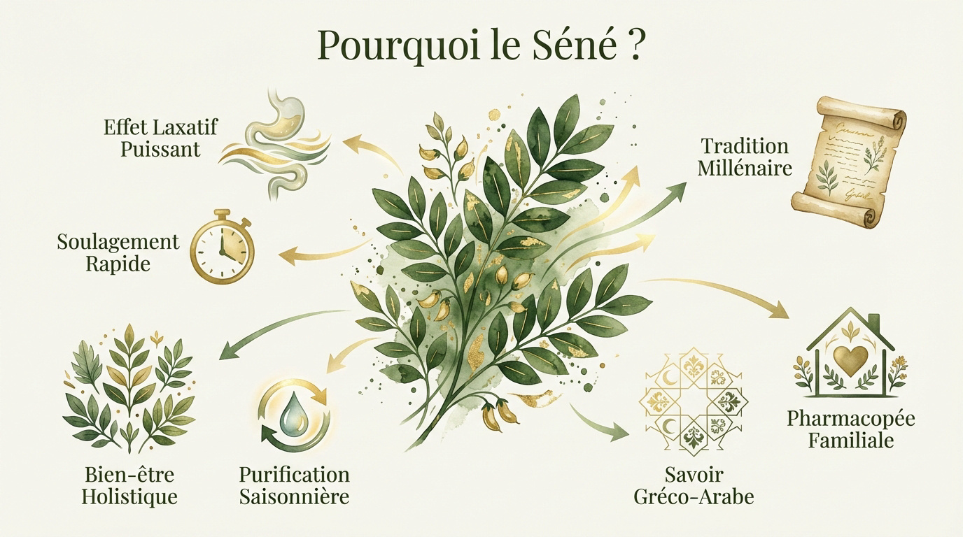 Feuilles de séné séchées prêtes pour une infusion traditionnelle marocaine