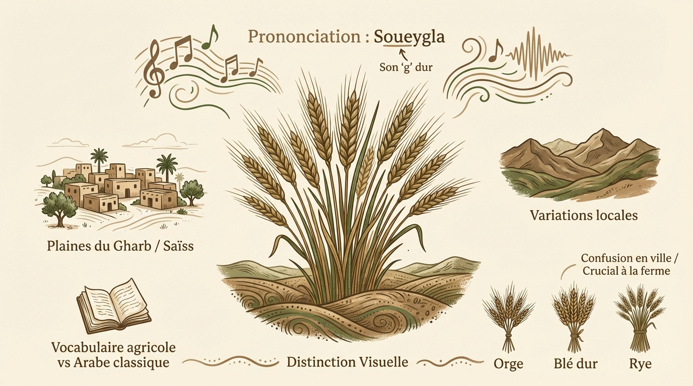 Infographie comparative entre le seigle, l'orge et le blé au Maroc