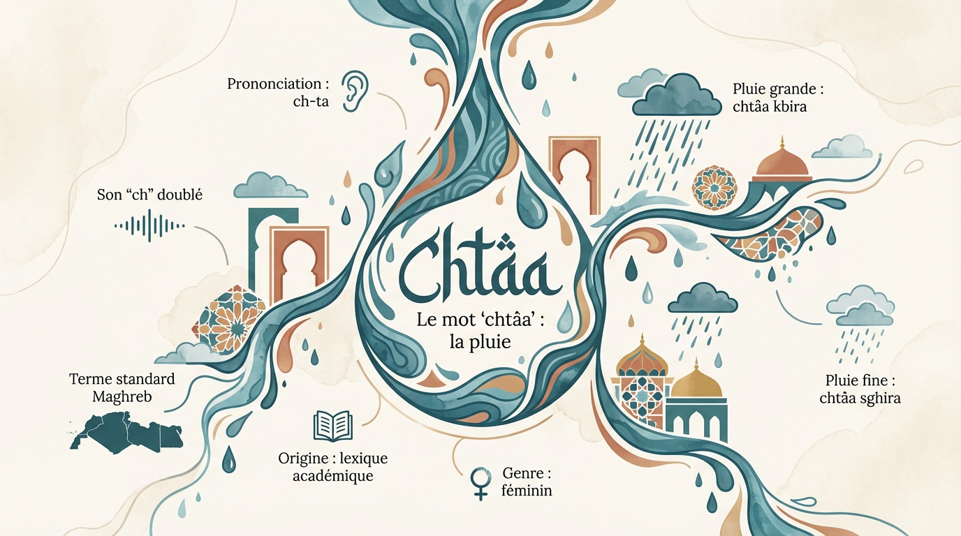 Apprendre le mot chtaa pour dire pluie en darija marocaine