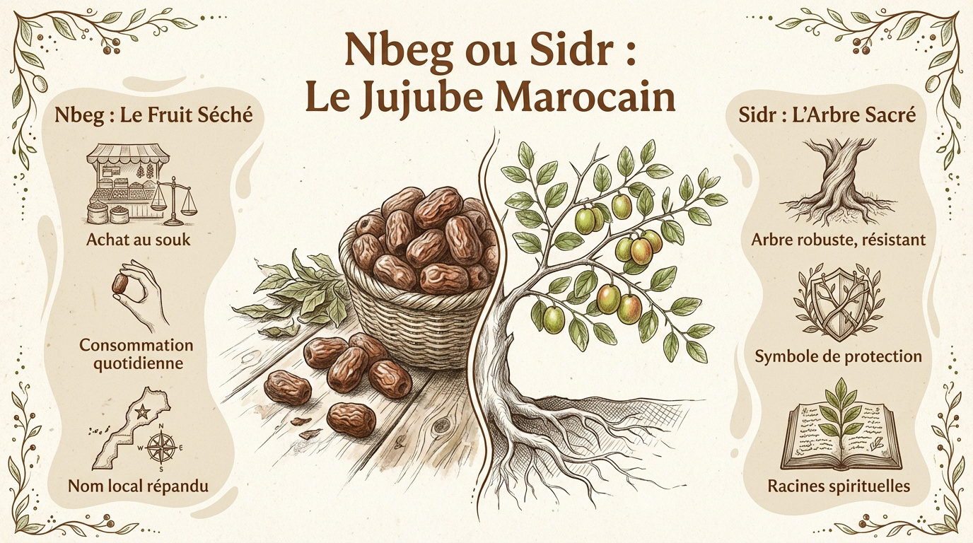 Le fruit du jujube appelé Nbeg et l'arbre Sidr au Maroc