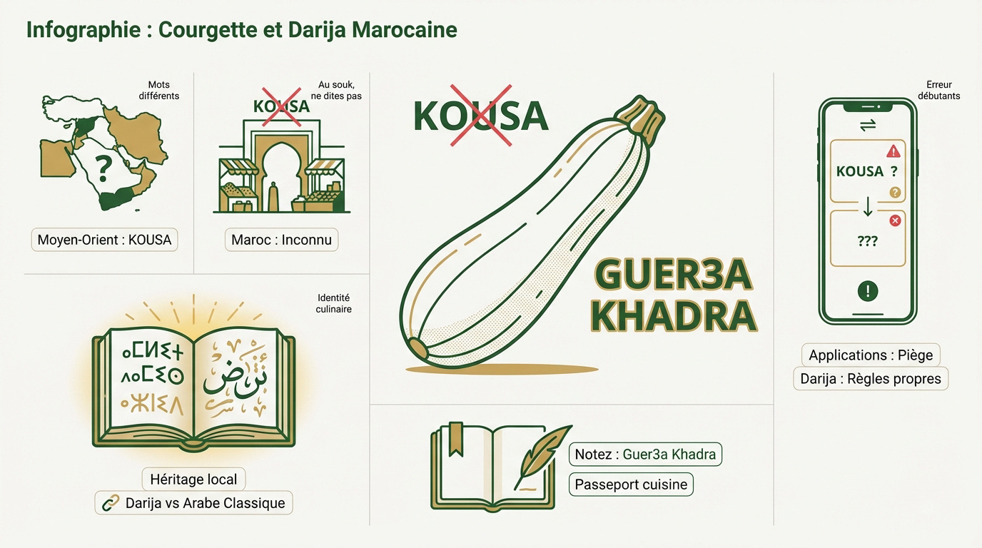 Différence entre la courgette kousa orientale et la guer3a khadra marocaine