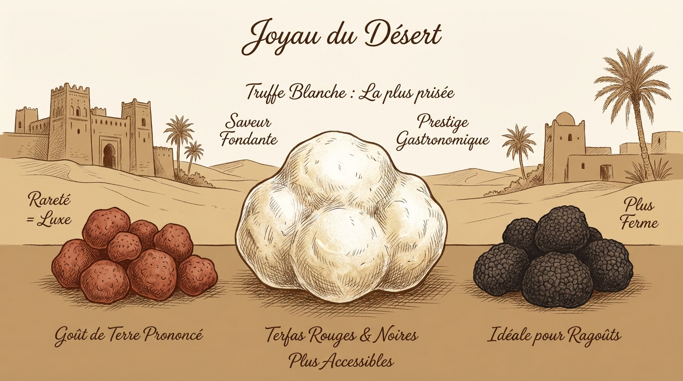 Vente de terfas, les truffes du désert sur un marché marocain traditionnel